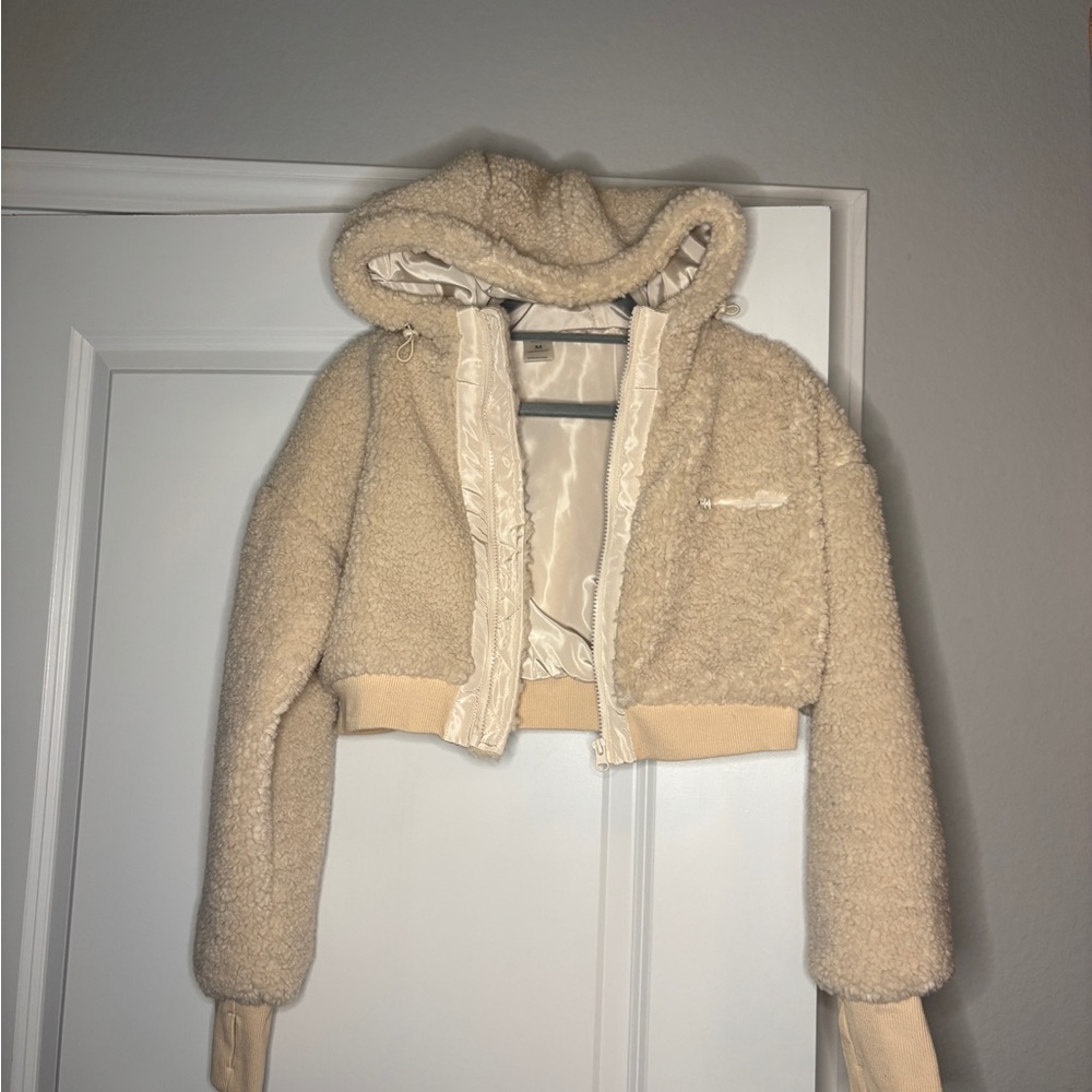 Women's Cream Hooded Jacket